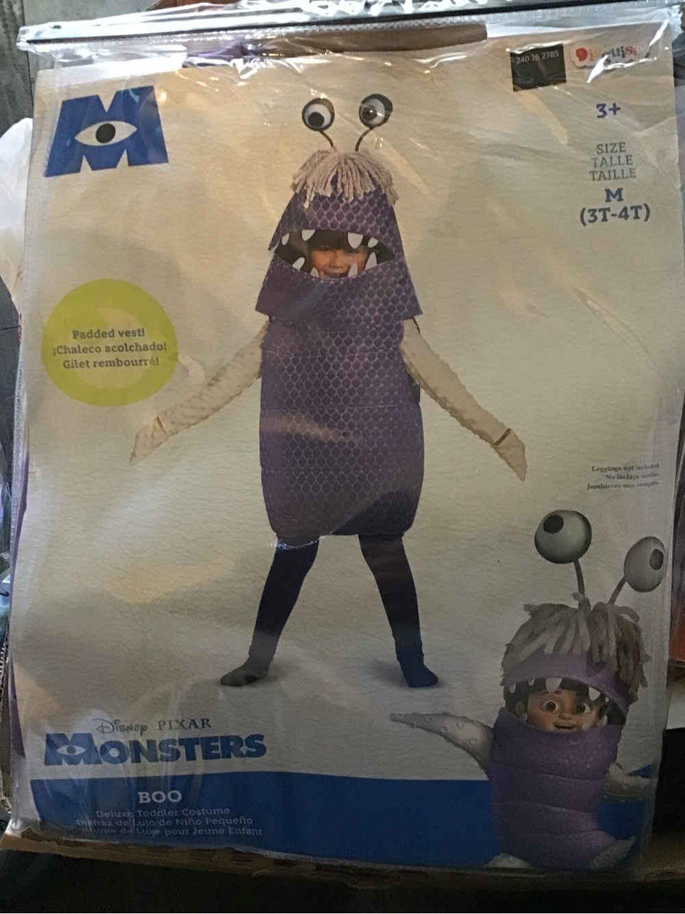 Disney pixar monsters inc.  Boo deluxe toddler costume size 3t-4t-New